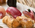 寿司ランチ「旬」 握り九貫に造り二種と焼き物付き