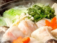 【クエ鍋とクエ唐揚げ コース】漁港から直送の天然「真クエ」を使用！唐揚げとお鍋でお楽しみください！