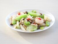 オンライン予約限定【平日お勧めランチ】小海老と花切りイカの岩塩炒め