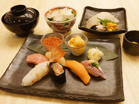 【Lunch 90 minute system only】8 pieces of nigiri x squid somen "Masazushi set" ~ I want to eat both squid somen and sushi! For you who are greedy!