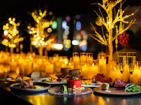 [12/23.24.25 Limited Christmas Dinner] Surrounded by candlelight and the glittering night view... Full course with sparkling wine toast Candlelight Night Christmas Plan