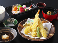 海老天婦羅・刺身定食