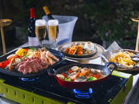 夏休みは平日も対応！ランチタイム【みんなで楽しむ♪WメインレイクサイドBBQプラン 飲み放題付き ※テラス席と屋外席でご対応可能。屋外席は雨天時キャンセルとなります】