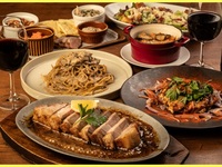 【豚×鶏Wメインプラン】心行くまで満喫♪当店自慢の料理を贅沢に全11品『2時間飲み放題付』　4,500円