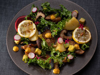 ≪Dinner≫Spicy Soy Meat Fritters on Salad – Vegan-Friendly