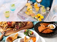 【ランチ☆アフタヌーン】"マーメイドプリンセス"アフタヌーンティースイーツ付き！『牛ハラミのグリル＆鶏もも肉のシュラスコ×チーズリゾット』など8品5皿