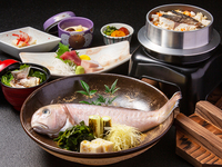 Seasonal fish and rice pot set meal