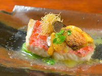 晚餐套餐：凛主厨精选9道菜 / A5仙台和牛石锅蒸龙虾、蓝鳍金枪鱼鲍鱼饭