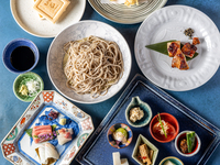 [Private room guaranteed, dinner only] Free drink included + 8-item platter of soba noodles, sashimi, tempura, soba noodles, etc., 6 dishes total / Tou Soba Kaiseki course