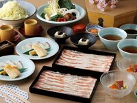 桜鯛と筍、金華豚の出汁しゃぶ会席