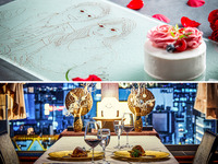 【似顔絵ホールケーキ付ディナープラン】演出フレンチ7皿＋乾杯酒＋ホールケーキ｜半個室確約