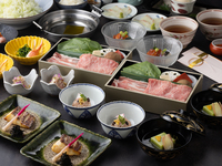 【個別鍋の出汁しゃぶ】お祝い会席 「万寿 まんじゅ」（ずわい蟹、和牛サーロイン、厳選豚肉）＊前日までの要予約