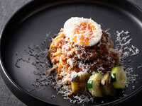 ≪Dinner Set≫Naniwa Beef Bolognese with Soft-Boiled Egg and Zucchini Combination Pasta