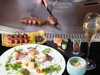[JR Hotel Members/WESTER Members Only] Birthday Special Teppanyaki Course with a Glass of Champagne and a Mini Bouquet (