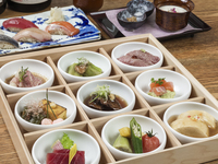 ■ご予約＆数量限定【9種の彩り御膳 ご褒美ランチ】 『9種の和牛旬菜 彩り御膳＆江戸前鮨』 土日祝3,980円