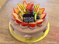 チョコクリーム (6号18cm）6~8名様前後用【基本形🎂】（上部のみフルーツ）【税別6,004円】