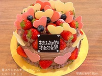 [Reservations can be made until May 18th] 🍓🩷Strawberry Special Chocolate Cream🍓 + Heart Chocolate🩷 (No. 7, 21cm) for 8-10 people [Basic shape🍓 + Heart Chocolate🩷] [10,197 yen including tax]