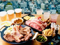 【食べるdeBBQ】　《地上300メートルの展望台で楽しむ　黒毛和牛リブロースのプレミアムBBQプラン 2時間制》（展望台料金別）