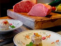 Seasonal Course: Pike Conger, Summer Vegetables & "Kuroge Wagyu" Filet100g