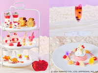 平日【ステッカー＋フローズンパンチ＋ハローキティのピーチメルバ付】『ハローキティ プリンセスアフタヌーンティー ★オリジナルステッカー付