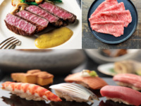 [Includes matcha tea in the tea room] Kuroge Wagyu beef steak, Kuroge Wagyu beef sukiyaki, and sushi OMAKASE course