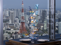 [Weekdays only discount, guaranteed window seat (including View charge)] Peach and Tropical Fruit Mermaid Afternoon Tea