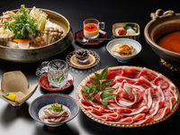 【個室プラン】天然熊肉料理 最上級ロース肉ぼたん鍋　2大ジビエ食べ比べプラン