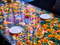 7/1~8/31 [Summer x Afternoon Tea] Peach and strawberry summer afternoon tea + flower plate with message + luxurious flower table seat guaranteed
