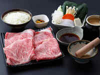 "A5 Wagyu Rib Roast Set" + Pickles + 150g of A5 Wagyu Rib Roast + Seasonal Vegetables + Rice (Free Refills) + Soup + Dessert + 1 Drink! ¥4500 ⇒ ¥3400