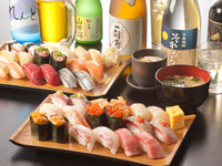 【17時～18時の入店のお客様大とろ1貫サービス】高級寿司食べ飲み放題（男性）6700円※WEB予約限定
