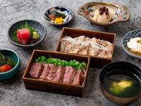  Wagyu beef and pork  lacquered box