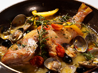 【アクアパッツァ】Menu Préfixe ～ 海からの恵み・お魚１尾丸ごと煮込んだ…～　 Bénédictions de la mer