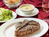 [Weekday only veal T-bone lunch] 4 dishes in total including veal T-bone steak and 2 side dishes