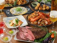 [Women will also love it] Healthy homemade barley roast beef, seasonal fruit appetizers, and a gourmet plan with plenty of seafood (10 dishes for 5,500 yen / all-you-can-drink included)