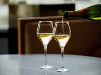 Afternoon tea with a toast of sparkling wine