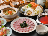 伊勢真鯛の土鍋と寒鰤しゃぶしゃぶコース　全7品