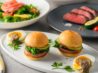 "Healthy" Slider Set — Mini Bluefin Tuna Burger, Salad, and Grilled Argentine Lean Beef