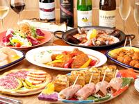 【LIZARRANコース】ピンチョスやミックスパエリアなど全7皿＋生ビールやカヴァなど飲み放題（2時間制）