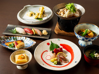 [Noko Kaiseki Course] 8 dishes in total, including red sea bream hotpot, seasonal fish tempura, and the famous sea bream clay pot rice