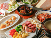 【プレミアム】3.5時間飲み放題コース！[フランス産本格ラクレット]＆[スイス産特製フォンデュ]や世界各国のチーズ料理[9品]大満足プラン♪3時間飲み放題付　7,000円
