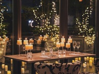 11/22良い夫婦の日《テーブルキャンドル装飾つき》乾杯スパークリングワインとメッセージプレートがついた記念日ディナー -SHIKITEI-