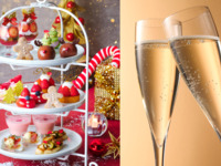 《11/22良い夫婦の日メッセージプレートプレゼント》【土日祝】★スパークリングワイン付き★苺づくしのクリスマスフェスティブアフタヌーンティー（2時間カフェフリー）