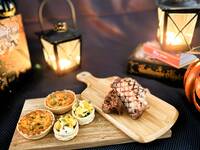 [Option] Cajun spare ribs + pumpkin quiche + pumpkin salad tart