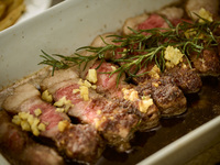 Dinner Terrace Plan【黒牛リブロースステーキのテラス限定プラン】乾杯シャンパーニュ付・黒牛リブロースステーキと秋の味覚のアペタイザーなど全7皿