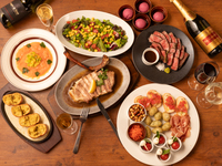 【贅沢コース】国産牛もも肉グリル・48時間熟成豚肩ロースのローストを堪能できる 全9皿12品 『2.5時間飲み放題付き』