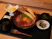 奇跡の近江牛御膳（海老天トッピング）