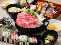 [Limited time offer] One Japanese black beef sukiyaki course + premium all-you-can-drink 2h 6,500 yen (tax included)