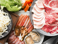 Shabu-shabu with Choice of Broth - Seafood (Abalone, Snow Crab & Yellowtail), Hokkaido Wagyu Beef & Rusutsu Highland Pork