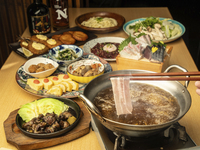 ◆接待・記念日に◆選べる九州の鍋や阿蘇直送馬刺し3種盛り合わせ等全12品   絢爛コース　『3時間飲放題付き』7,500円→8,000円