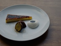 Free-range egg catalana, Ibaraki chestnuts simmered in their skins